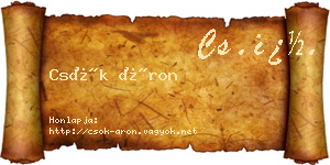 Csók Áron névjegykártya